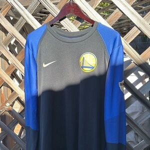 Nike Golden State Warriors Long Sleeve Shirt - Black and Blue